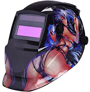 Nuzamas Schweißhelm, solarbetrieben, automatische Verdunkelung, Gesichtsschutz für Bogen-, Tig-, Mig-Schleifen, Plasmaschneiden, mit verstellbarem Schattierungsbereich, DIN4/9–13, UV-/IV-Schutz,