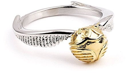 Harry Potter Ring Golden Snitch M silberfarben/goldfarben, aus Metall, in Geschenkverpackung.