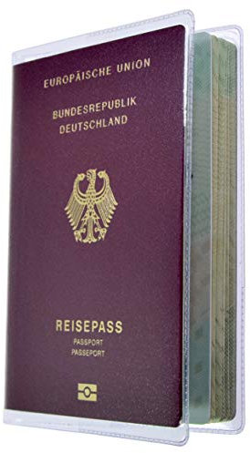 Reisepasshülle für Pässe ab 03/2017 Made in Germany Schutzhülle transparent 135x190mm Etui Mappe
