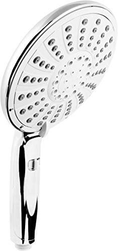 Cornat Handbrause Montenovo - 150 mm Kopfdurchmesser - verchromt - 5 Strahlarten: Normal-, Soft- & Massagestrahl - Wasserstop & Anti-Kalk / Wasserspareinsatz / Brausekopf / Duschbrause / TECB3418