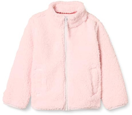 Amazon Essentials Giacca con Cerniera Integrale in Pile Sherpa Bambine e Ragazze, Rosa Chiaro, 5 Anni