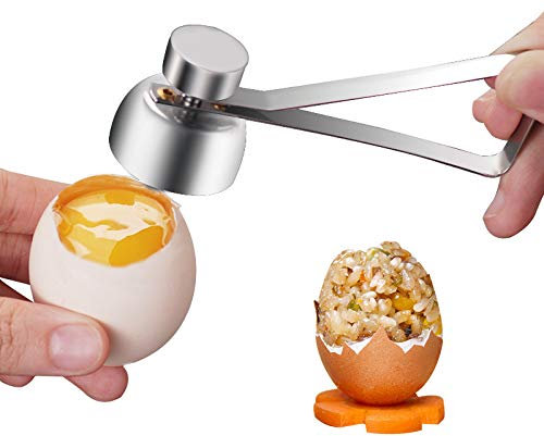 BSGP 1 x Edelstahl-Eierköpfer, Schalenöffner, gekochtes rohes Ei, offene Schere, Werkzeug für Zuhause, Küche