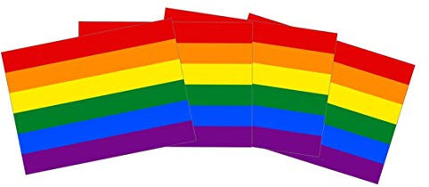 Regenbogen Sticker Paket (30, 50, 100, 300 oder 500 Stück) 7,4cm x 5,2cm Aufkleber Pride Lgbt