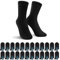 L&K-II 24 Paires Chaussettes Homme Femme 43-46 39-42 Chaussettes Homme Sportive Loisirs Affaires Coton Respirantes Noir Blanc Multicolore 2027BL 43-46