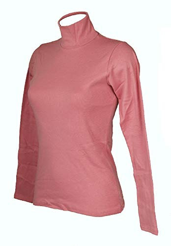 RAGNO Lupetto Donna Maglia Mezzo Collo Manica Lunga Caldo e soffice Cotone bio Articolo D274AZ BIO Cotton, 082 Rosa Antico, 4 - Quarta