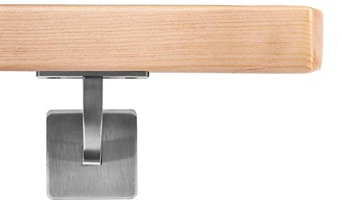 Handlauf Holzhandlauf VKT 42 x 42 mm Wandhandlauf Fichte Halter eckig 300 cm 3 Halter