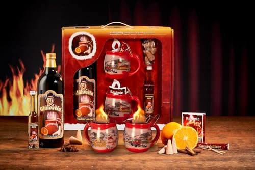 Feuerzangentasse Geschenkset, Klassisch, Rot/Winter - für Feuerzangenbowle