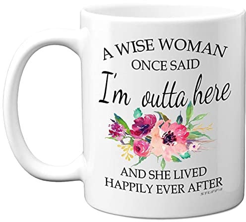 Stuff4 Regalos de jubilación para mujeres, taza de mujer sabia, tazas divertidas para mujer, tazas de café de cerámica de 325 ml, aptas para lavavajillas, regalos de despedida para colegas, Navidad,