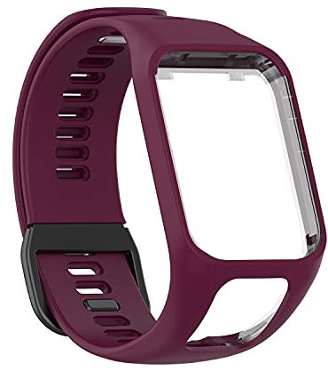 Yikamosi Kompatibel mit TomTom Runner 2 Armband/Runner 3 Armband,Ersatz Armband aus Silikon für Sport Armbänder Kompatibel mit TomTom Runner 2/TomTom Runner 3,Weinrot