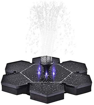 XIXIDIAN 2.4W Fontaine Solaire LED Flottant Fontaine Solar Pompes, pour Petit étang, réservoir de Poisson, Patio, décoration de Jardin Piscine
