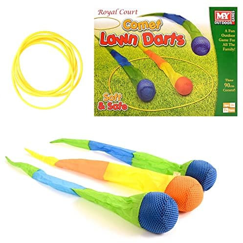 Garden Mile Kid's Garden Games Comet Lawn Darts Play Throwing Darts Outdoor Activity Fun BBQ Toss Game Family Fun Summer Kids Adults Children's Game Toy Activity Play Indoor Outdoor (Lawn Darts)