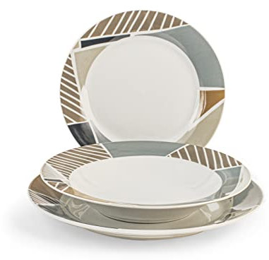 Home Servizio Tavola Ala 18 Pezzi, Mosaico, Porcellana