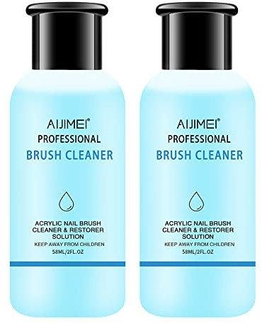 AIJIMEI Acrylic Nail Brush Cleaner Acrylic Brush Cleaner Liquid Acrylic Paint Brush Cleaner Nails Artist Acrylic Brush Cleaner 120ml/4 FL.OZ