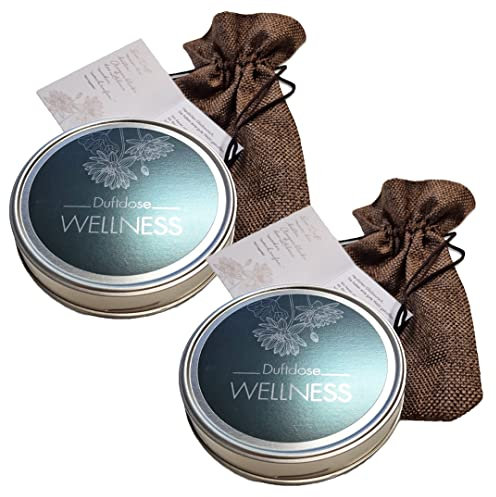 KK Raumduft aus der Dose | Duftgel - Made in Germany | 2 x Duftdose Wellness à 70 g | Attraktives Geschenkset | Einzeln im Jutesäckchen verpackt |