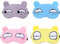 JCKD 4pcs Nette Cartoon Schlafende Augenmaske Weiche flauschige Abdeckung Augenmaske Reise Schlafende Gesichtsmaske Kinder Mädchen Männer Frauen Tagtraum Schlafende Gesichtsmaske