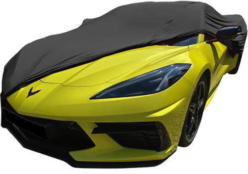 AUTOABDECKUNG SCHWARZ PASSEND FÜR Chevrolet Corvette C8 GANZGARAGE INNEN SCHUTZHÜLLE ABDECKPLANE SCHUTZDECKE Cover