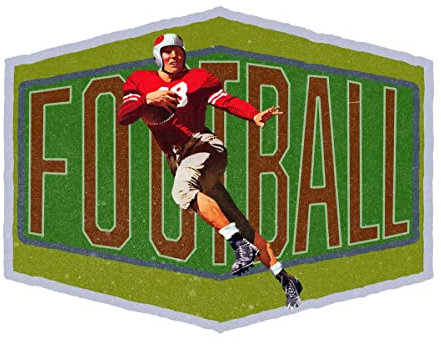 Displate – Metallposter - Magnet-Montage - American Vintage - Sports - Football green - Größe M - 32x45cm