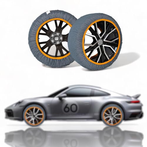 Rescal Calze da Neve omologate EN-16662-1, Calza da Neve per Auto, Calza per Pneumatico da Neve, Calze da Neve, Catene da Neve, Catene da Neve per Pneumatici (Large)