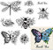 craspire Schmetterlings-Klarsichtstempel Für Die Kartenherstellung, Scrapbooking-Zubehör, Biene Klare Stempel Tiere Schnecke Marienkäfer Transparente Silikonstempel Zum Basteln von Kartenfotoalben