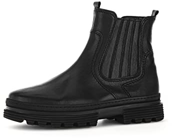 Gabor Damen Chelsea Boots, Frauen Stiefeletten,Wechselfußbett,Moderate Mehrweite (G),uebergangsschuhe,schwarz (Micro),38.5 EU / 5.5 UK