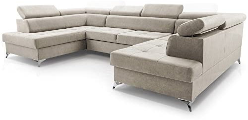 Fabryka Mebli Idźczak Schlafsofa Sofa Madryt Super Couch Ausklappbares Sofa Schlaffunktion Bettkasten - Kissen Bettzeugbehälter Hilfsautomat - Wohnzimmer Gästezimmer Modern Design (Vena 7)