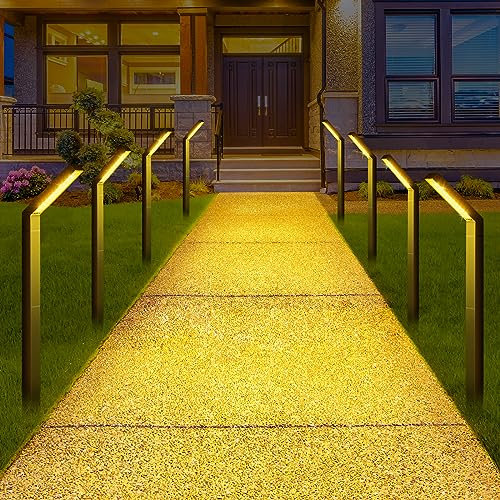 Lenlun Solarlampen für Außen Garten, 8 Stück Solarleuchten Warmweiß LED IP65 Solar Wegeleuchte Gartenleuchten für Garten, Rasen, Hof, Weg, Einfahrt