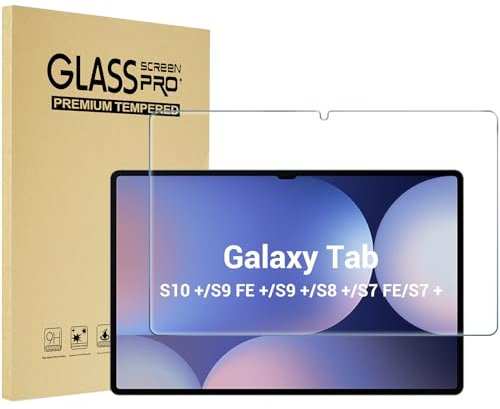 Procase 1 Protector de Pantalla para Galaxy S9 Plus 2023/Tab S8 Plus 2022/Tab S7 FE 2021/Galaxy Tab S7 Plus 2020 12.4, Screen Protector Vidrio Templado para 12.4 Pulgadas Galaxy Tab S7+ S8+ S9+