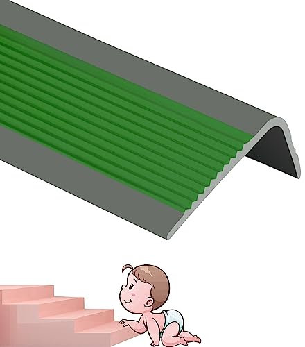 Treppenprofil L-Form, PVC-Material Treppenkantenstreifen, Antirutsch Treppe Streifen für Treppen, Rutschfest Wasserdicht, Geeignet für Kindergärten, Hotels, Krankenhäuser, Schwimmbäder ( Color : F , S