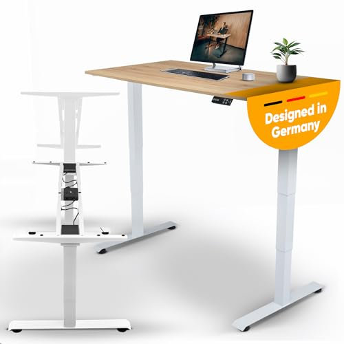 Bellini M2 Pro Höhenverstellbarer Schreibtisch Gestell [3 Fach Teleskop] -Für alle Tischplatten geeignet - 2 Starke Motoren - 60 cm bis 125 cm - TÜV Zertifiziert