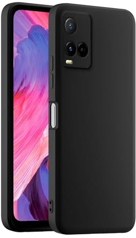 HULLIN Custodia per Telefono in Silicone Colorato, Adatta per vivo Y21 / vivo Y21s / vivo Y33s 4G (6.51) - Nero