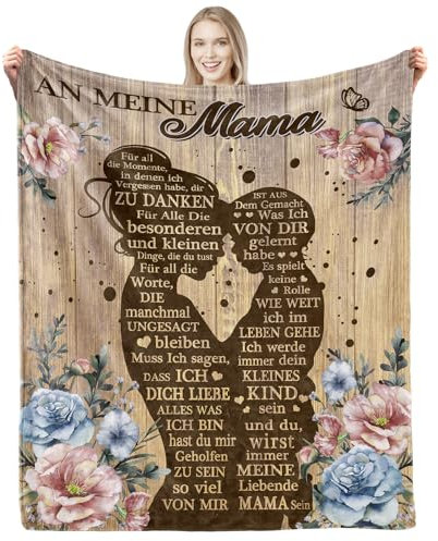 CAPRIFIC Muttertagsgeschenk Geschenke für Mama Geschenke für Mama zum Geburtstag Mama Geschenk Weihnachtstag Muttertagsgeschenk Mama Decke von Sohn (130 * 150cm)