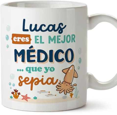 MUGFFINS Tazas Personalizadas para MÉDICO hombre - En Español - Mejor que yo Sepia - 11 oz / 330 ml - Regalo Personalizable original y divertido