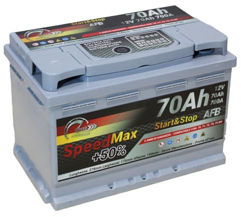 SMC Autobatterie Speed Max 70Ah AFB Start&Stop 12V 700A Starterbatterie für Autos mit hohem Energiebedarf Start-Stop ersetzt 65 70 Ah 75 80ah überlegene Leistung Pluspole Recht