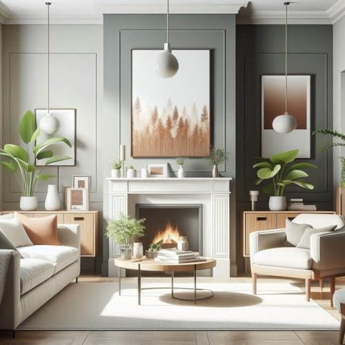 K&L Wall Art Pintura mate para pared de color gris hormigón para interiores, moderna, protección de pared, 5 litros, color gris