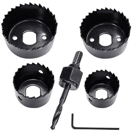 Set di 6 utensili per trapano in acciaio al carbonio, accessori per seghe a tazza in legno, piastra di plastica, utensili per cartongesso, set di seghe a tazza per legno