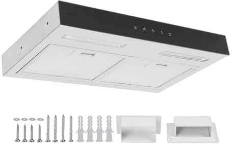 Fydun Campana Extractora de Estufa RV, Ventilador de Escape Dual de Acero Inoxidable, Control Táctil, Luz LED de 3 Engranajes, Campana Extractora, Carro, Yate, Barco DC12V