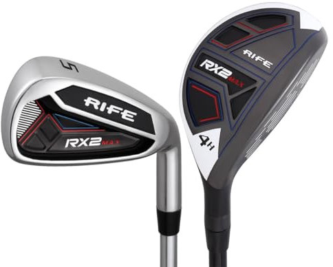 Rife RX2 MAX Steel Golf Irons - 8 clubs: 4Hybrid, 5,6,7,8,9 Irons + PW & SW - Right Hand