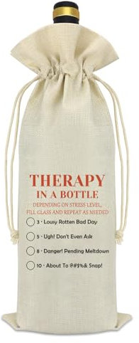 Friends Friendship Gifts for Women Men Wine Bag Funny Coworker Gifts Wine Gift for Wine Lover Novelty Gag Gifts Fathers Day Christmas Birthday Gifts for Dad Mom Daughter Son Drawstring Wine Bottle Bag