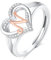 INFUSEU Damen Ring Mit Initialen, 925 Sterling Silber N Buchstabe Herz Offener Ringe Buchstabenform Initial Name Alphabet A-Z Verstellbar Personalisierter Schmuck Geschenke für Frauen Damen Mädchen
