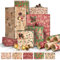 Weihnachtspapier Geschenkpapier 5 Rollen, Kraftpapier Vintage Edel für Weihnachten und Geburtstag, Geschenkverpackung Set (44cm×1m)