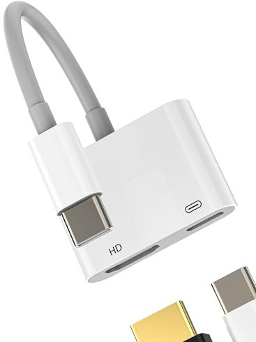 USB C to HDMI Adapter USB C Charging Port (2in1)for Apple for iPhone 16 15 MacBook Pro for iPad Air Compatible with Samsung Type C 4K Monitors Converter TV Display Dongle Splitter Fast Charging Cable