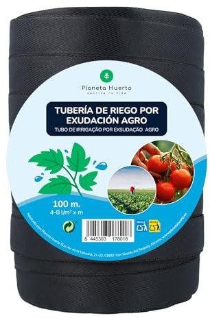 PLANETA HUERTO | Rollo Exudación Agro 100 m – Manguera de Riego Eficiente para Cultivos y Huertos