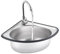 Fregadero de Cocina de Esquina,Fregadero cocina triangular,Lavabo de Baño de Montaje en Pared,Fregadero de esquina de acero inoxidable,Lavabo Triangular 34x34 cm,Profundidad 13/15 cm(Deep 13cm)
