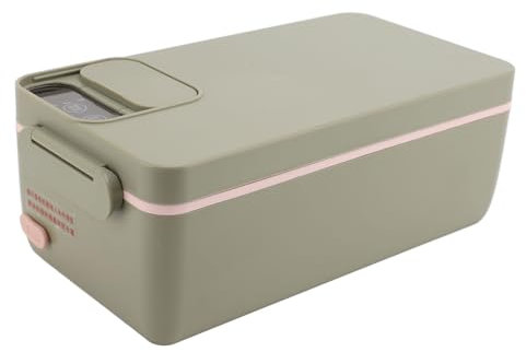 Bewinner eléctrica inalámbrica, 1 litro, capacidad de 1 litro, lonchera térmica inalámbrica recargable por USB, calentador de alimentos portátil, caja de autocalentamiento para exteriores,