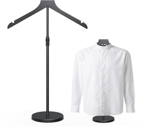 Hemdständer, 45,7 - 86,4 cm höhenverstellbarer Mannequin-Torso für Händler-Shop, stabilere Kleiderform, tragbarer Kleiderständer, T-Shirt-Präsentationshalter, Jackenständer, Kleiderständer, Schwarz