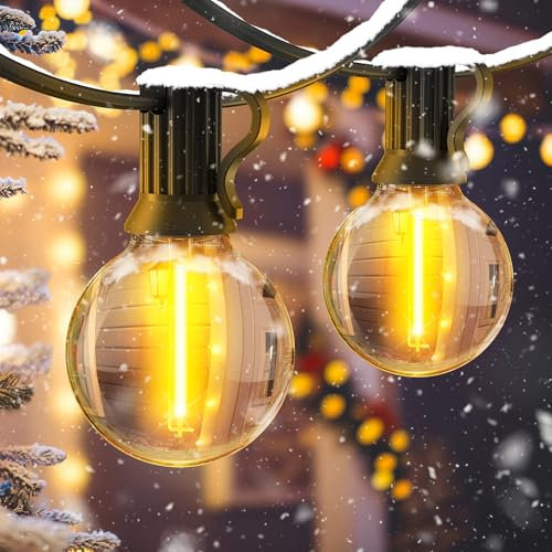 JEYMORKEY Outdoor Garden Lights Mains Powered - 15m Festoon Light String LED Outside Lighting Waterproof Bulb Patio Electric Gazebo Party Pergola Festival Backyard Porch Indoor Connectable