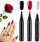 3Pcs Nail Polish Pens, Nail Polish Pens UK, Nail Varnish Pens for Real Nails, 3-In-1 Soak Off UV LED Nail Varnish Nail Tools for Women and Girls Nail Art(Black, White, Red)