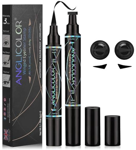 Eyeliner Stempel Schwarzer, 2 Stück Eyeliner Wasserfest, Schnell Trocknender Eyeliner, SmudgeProof Flüssiger Eyeliner Stift, Eyeliner Schablone für Augen Make-up für einen perfekten Eye-Wing
