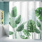 EZESO Rideau de douche vert feuille de bananier en tissu polyester épais avec motif 3D de plantes tropicales, comprend 12 crochets, 180 x 200 cm, lavable pour salle de bain, hôtel