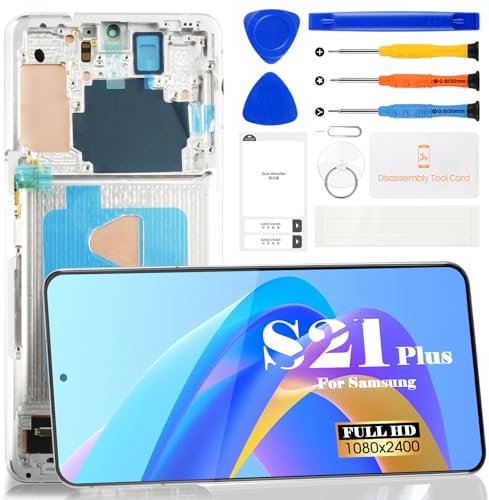 Incell Écran LCD de rechange pour Samsung Galaxy S21+ 5G Écran LCD 5G pour SM-G996B SM-G996U Écran tactile Digitizer Pièce de réparation avec cadre (argent fantôme)
